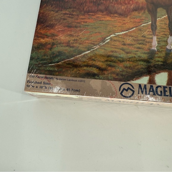 Magellan Old Farm Hands jigsaw puzzle 550 pieces Horses Tractor 24x18 NIB - Picture 2 of 4